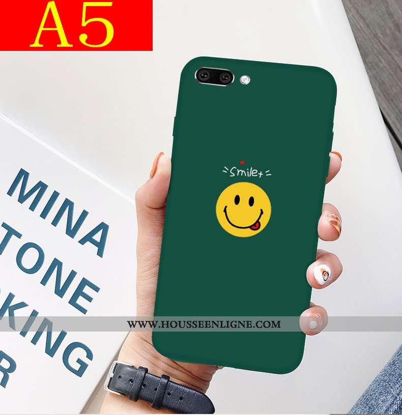 Coque Oppo A5 Tendance Légère Incassable Ultra Protection Fluide Doux Tout Compris Verte