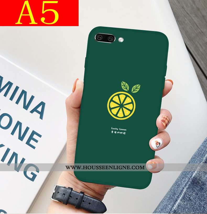 Coque Oppo A5 Tendance Légère Incassable Ultra Protection Fluide Doux Tout Compris Verte
