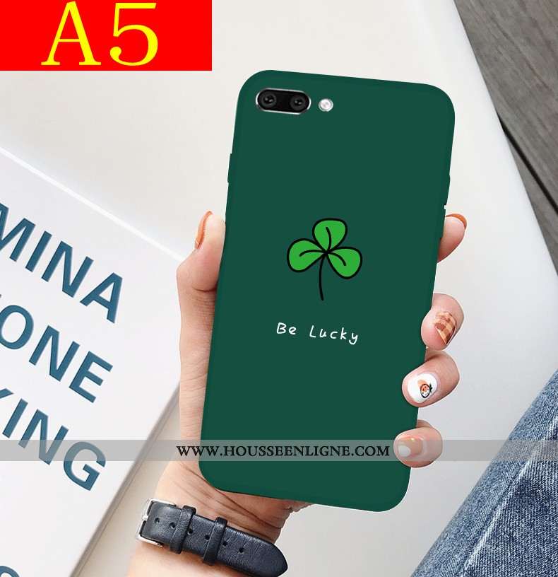 Coque Oppo A5 Tendance Légère Incassable Ultra Protection Fluide Doux Tout Compris Verte