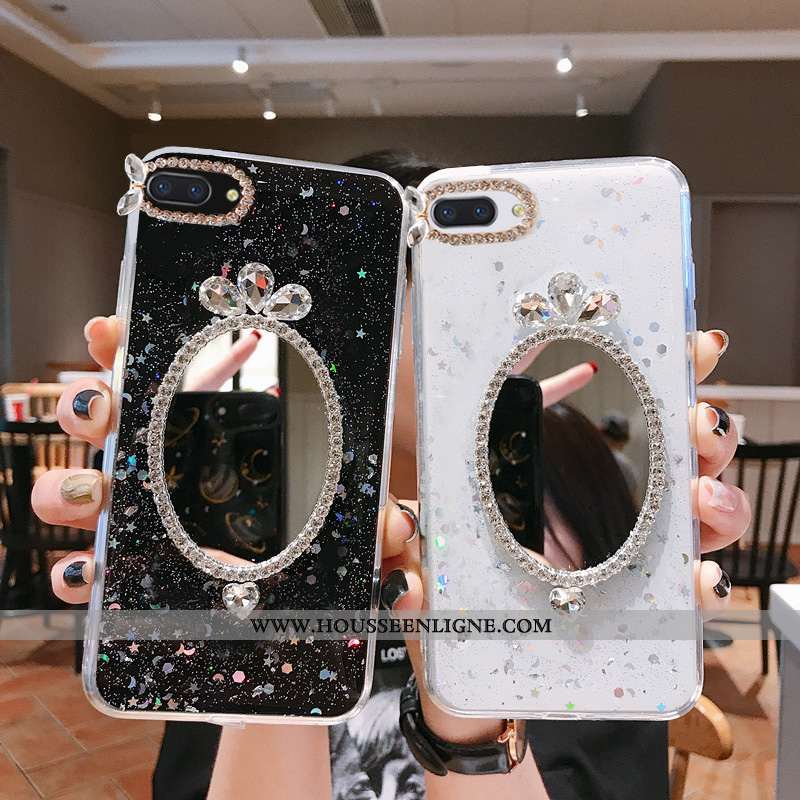 Coque Oppo A5 Tendance Mode Maquillage Membrane Étui Incruster Strass Téléphone Portable Verte
