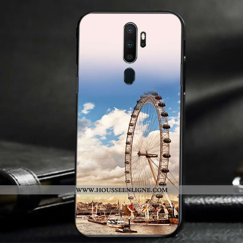 Coque Oppo A9 2020 Créatif Légère Étui Silicone Téléphone Portable Tout Compris Protection Beige
