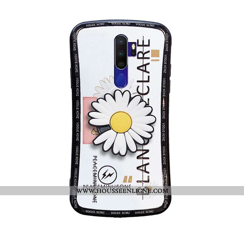 Coque Oppo A9 2020 Fluide Doux Mode Étui Protection Blanc Support Blanche