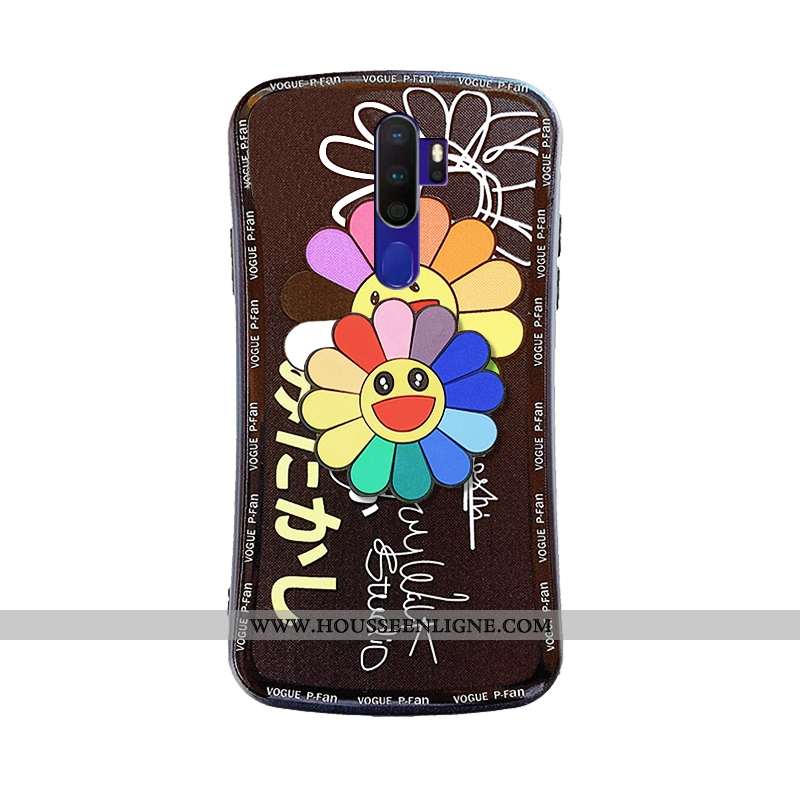 Coque Oppo A9 2020 Fluide Doux Mode Étui Protection Blanc Support Blanche