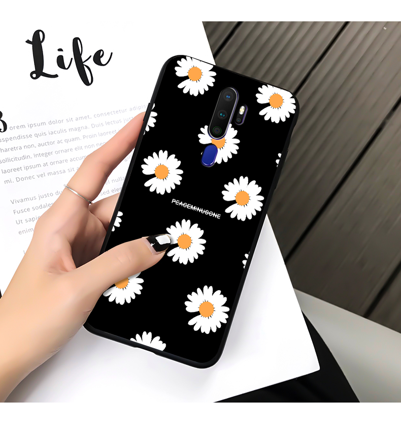 Coque Oppo A9 2020 Fluide Doux Silicone Amoureux Incassable Noir Téléphone Portable