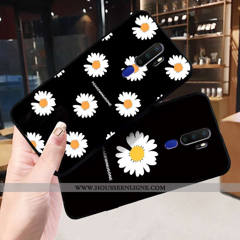 Coque Oppo A9 2020 Fluide Doux Silicone Amoureux Incassable Noir Téléphone Portable