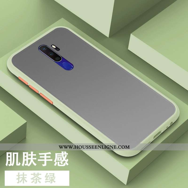Coque Oppo A9 2020 Fluide Doux Silicone Tout Compris Délavé En Daim Simple Étui Blanche
