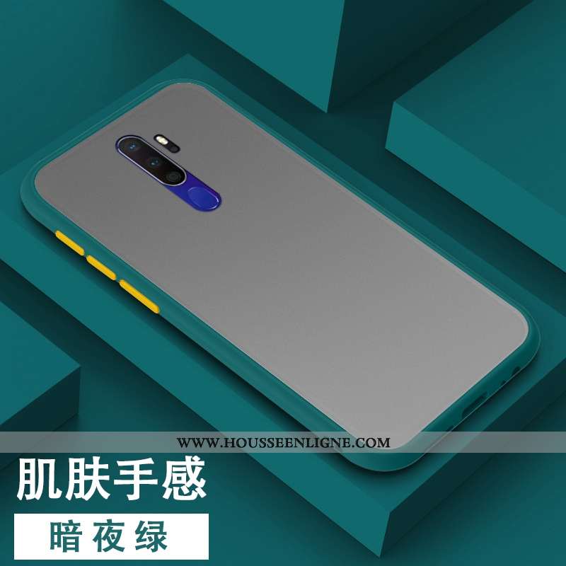 Coque Oppo A9 2020 Fluide Doux Silicone Tout Compris Délavé En Daim Simple Étui Blanche