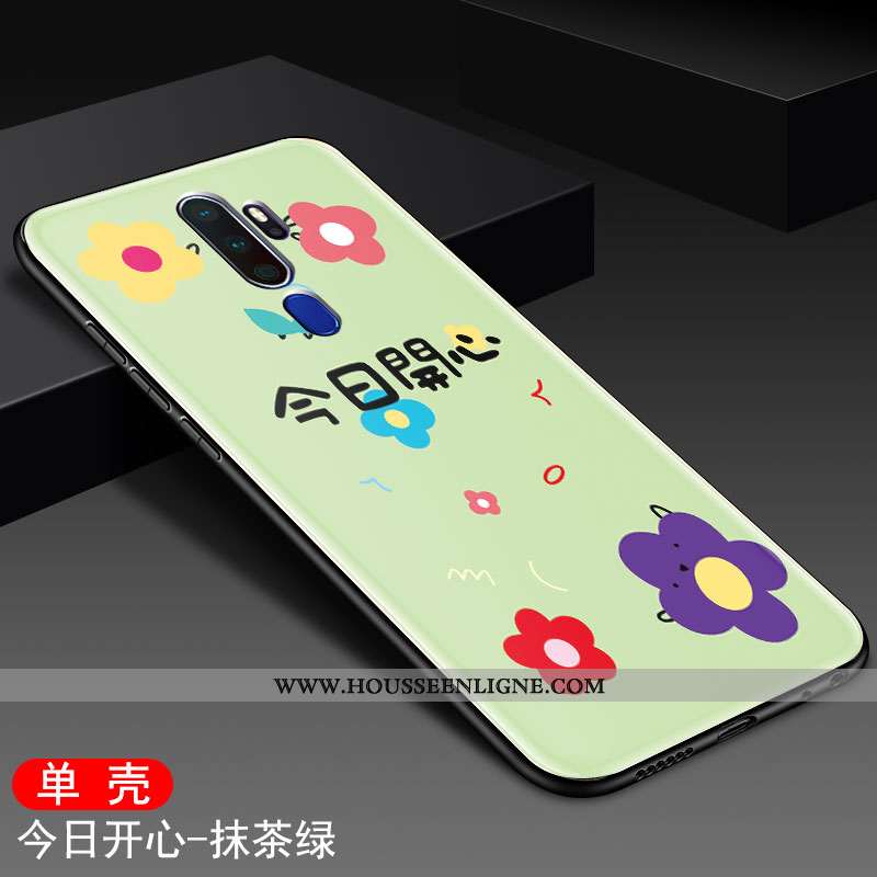 Coque Oppo A9 2020 Tendance Mode Étui Verre Tout Compris Créatif Jaune