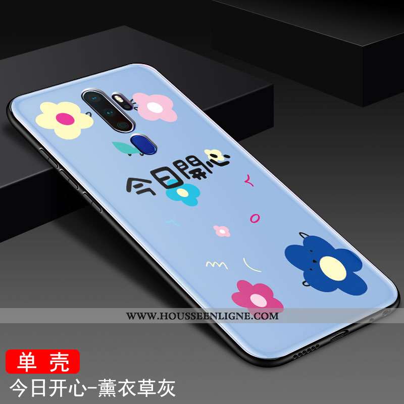 Coque Oppo A9 2020 Tendance Mode Étui Verre Tout Compris Créatif Jaune