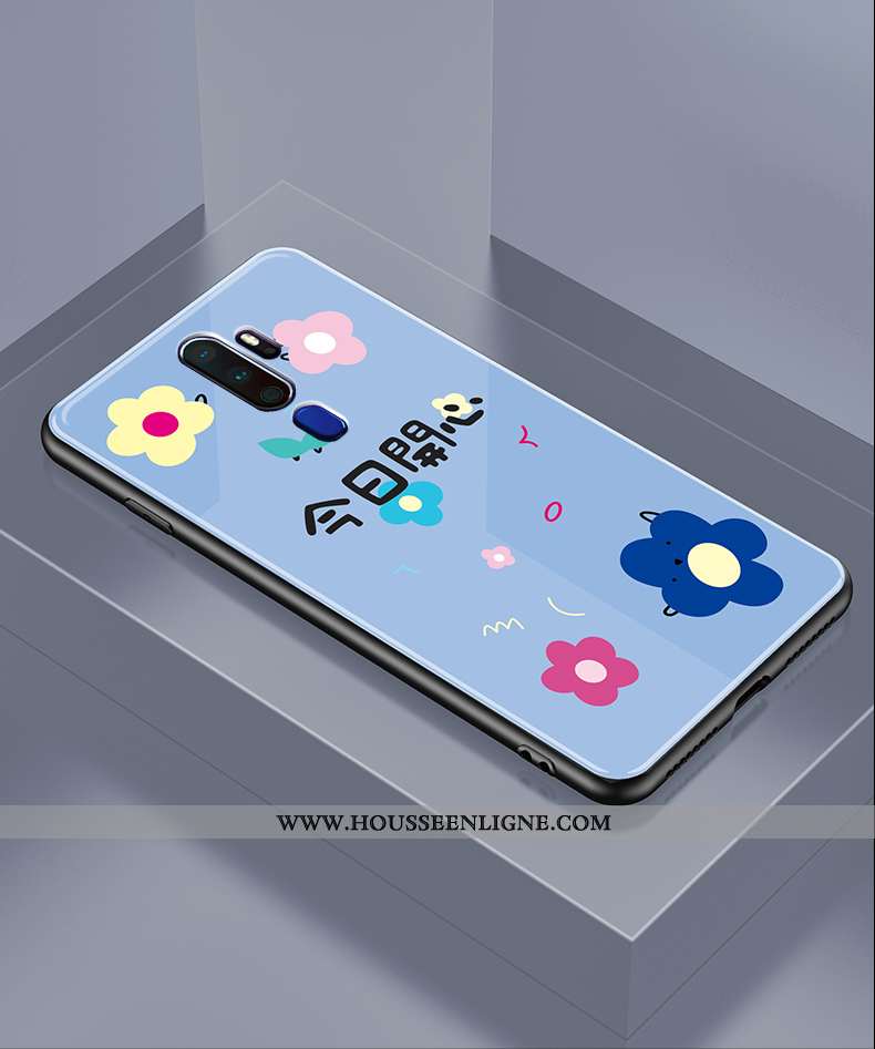Coque Oppo A9 2020 Tendance Mode Étui Verre Tout Compris Créatif Jaune