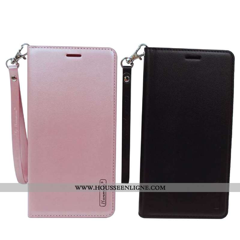Coque Oppo A91 Cuir Protection Incassable Véritable Étui Noir