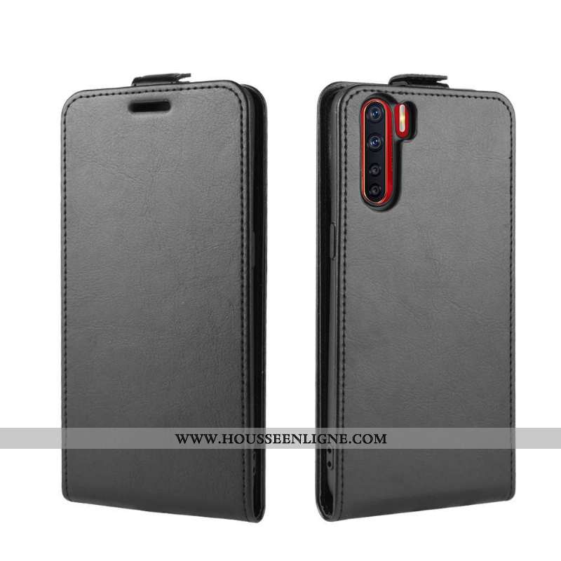 Coque Oppo A91 Cuir Silicone Étui Téléphone Portable Noir Clamshell