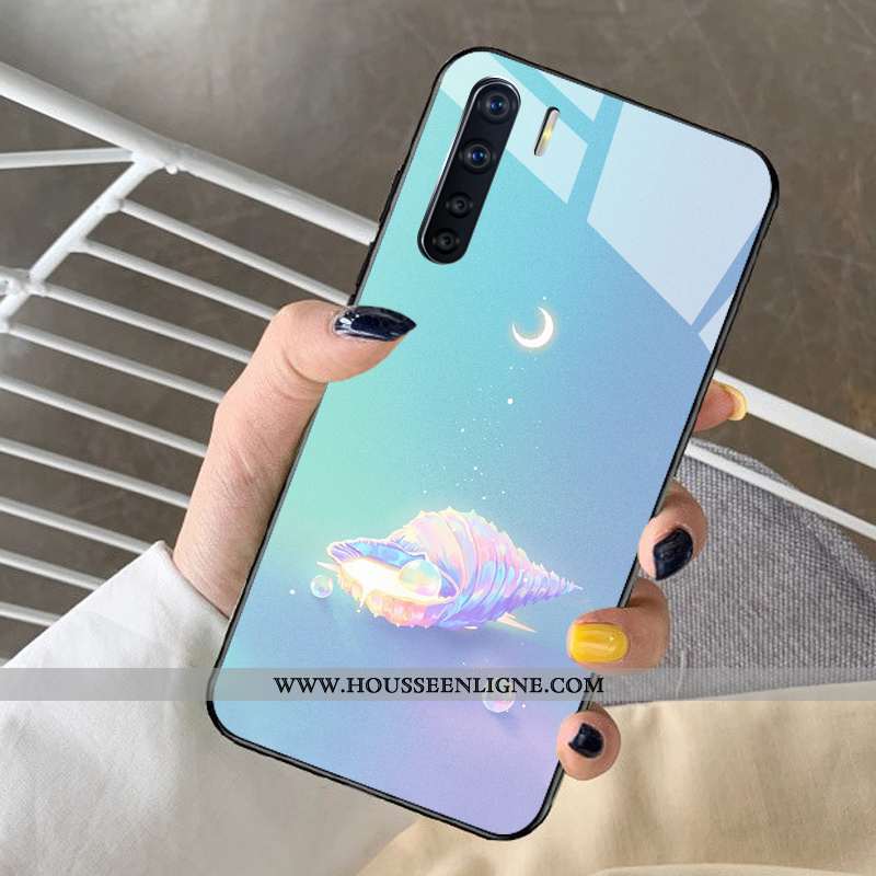 Coque Oppo A91 Dessin Animé Tendance Rêver Net Rouge Incassable Verre Violet