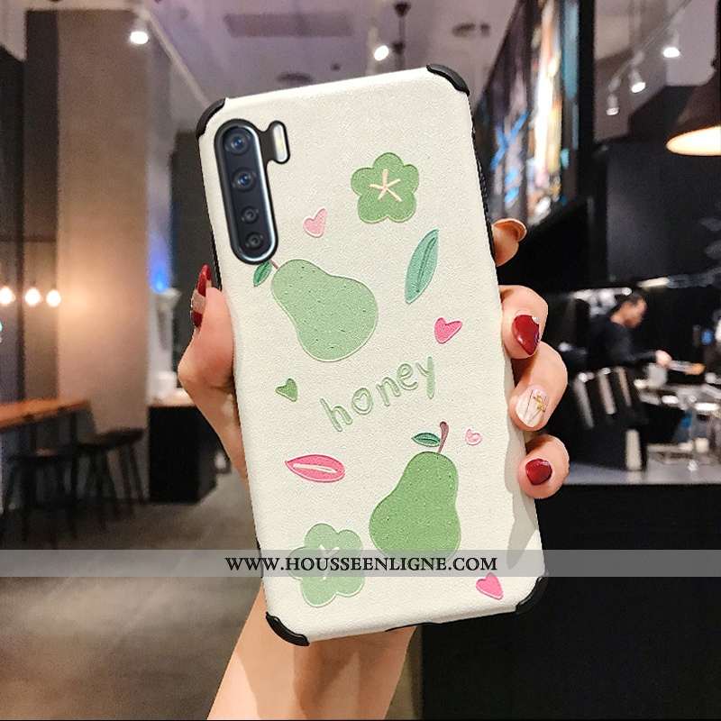 Coque Oppo A91 Délavé En Daim Tendance Protection Silicone Étui Net Rouge Fluide Doux Rose