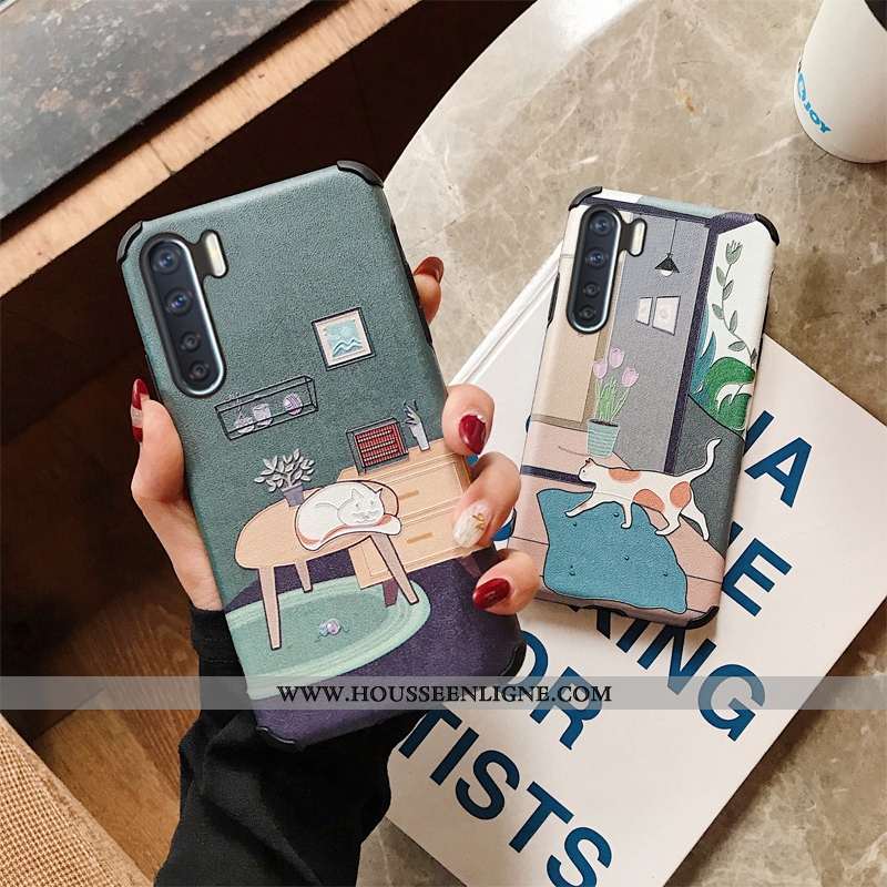 Coque Oppo A91 Délavé En Daim Tendance Protection Silicone Étui Net Rouge Fluide Doux Rose