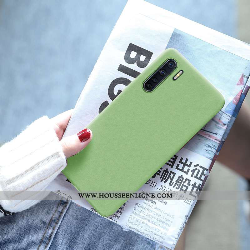 Coque Oppo A91 Légère Délavé En Daim Tendance Couleur Unie Net Rouge Gris Ultra