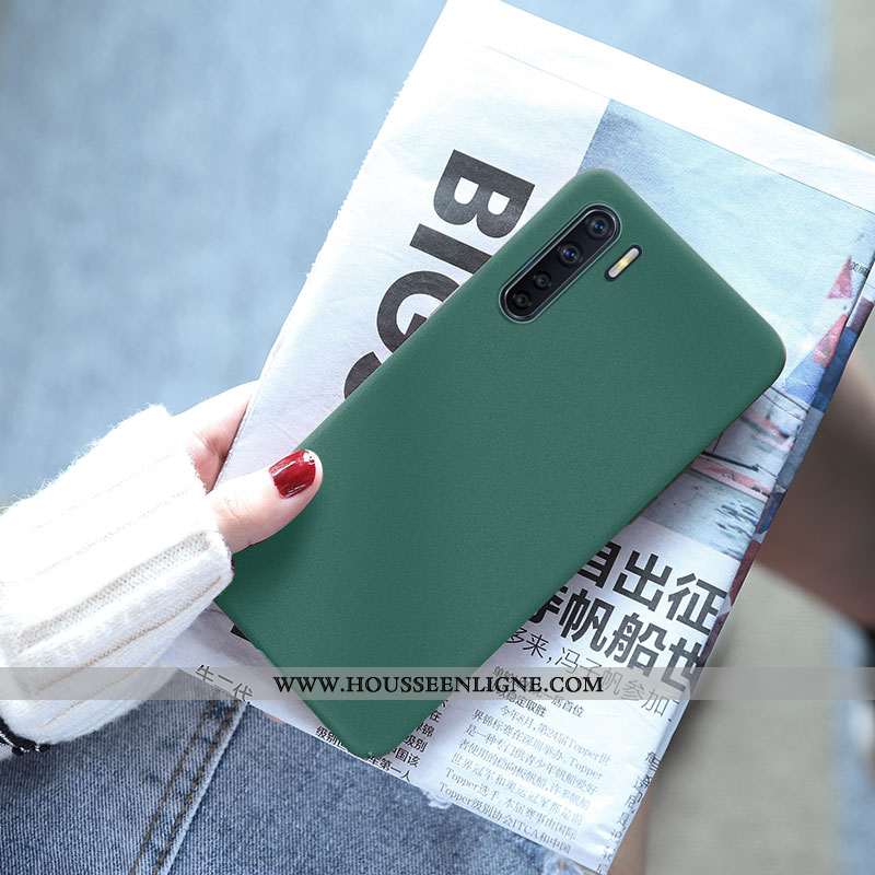 Coque Oppo A91 Légère Délavé En Daim Tendance Couleur Unie Net Rouge Gris Ultra