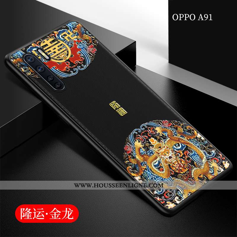 Coque Oppo A91 Légère Fluide Doux Protection Incassable Noir Tout Compris Silicone