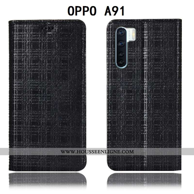 Coque Oppo A91 Modèle Fleurie Protection Velours Étui Plaid Housse Bordeaux