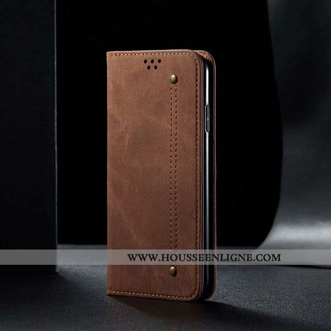 Coque Oppo A91 Personnalité Cuir Étui Protection Silicone Incassable Noir