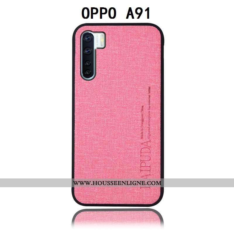 Coque Oppo A91 Protection Cuir Incassable Étui Téléphone Portable Gris