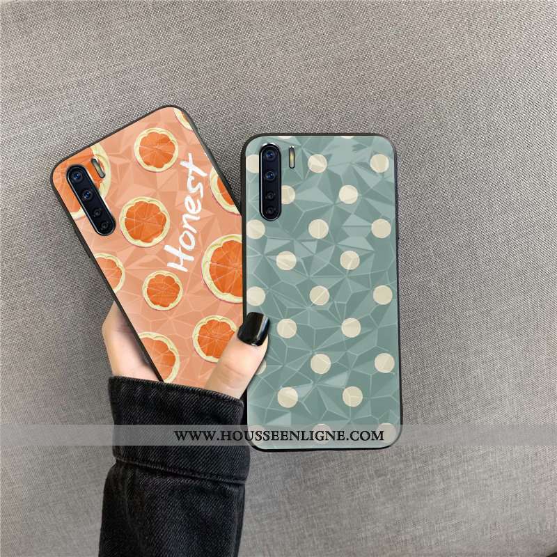 Coque Oppo A91 Protection Modèle Fleurie Orange Étui Fluide Doux Téléphone Portable