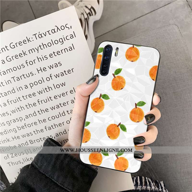 Coque Oppo A91 Protection Modèle Fleurie Orange Étui Fluide Doux Téléphone Portable