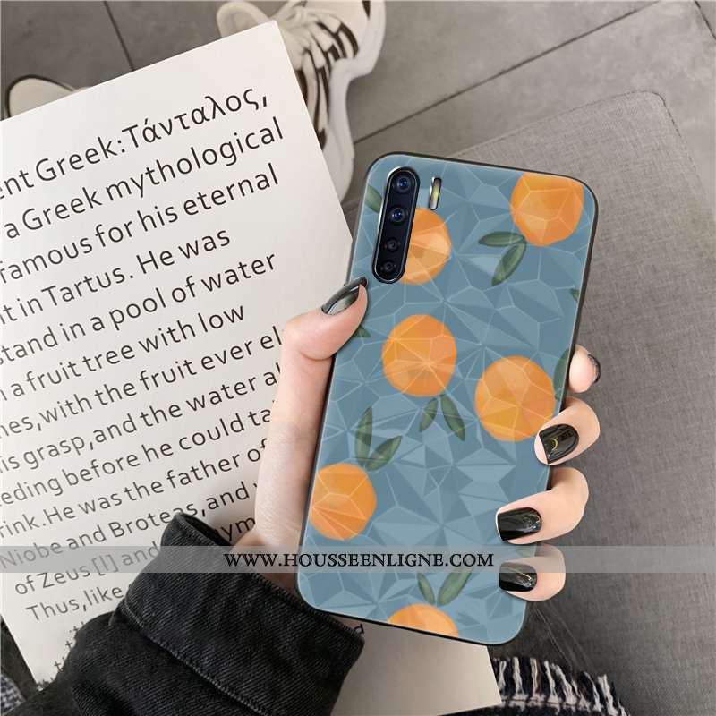 Coque Oppo A91 Protection Modèle Fleurie Orange Étui Fluide Doux Téléphone Portable
