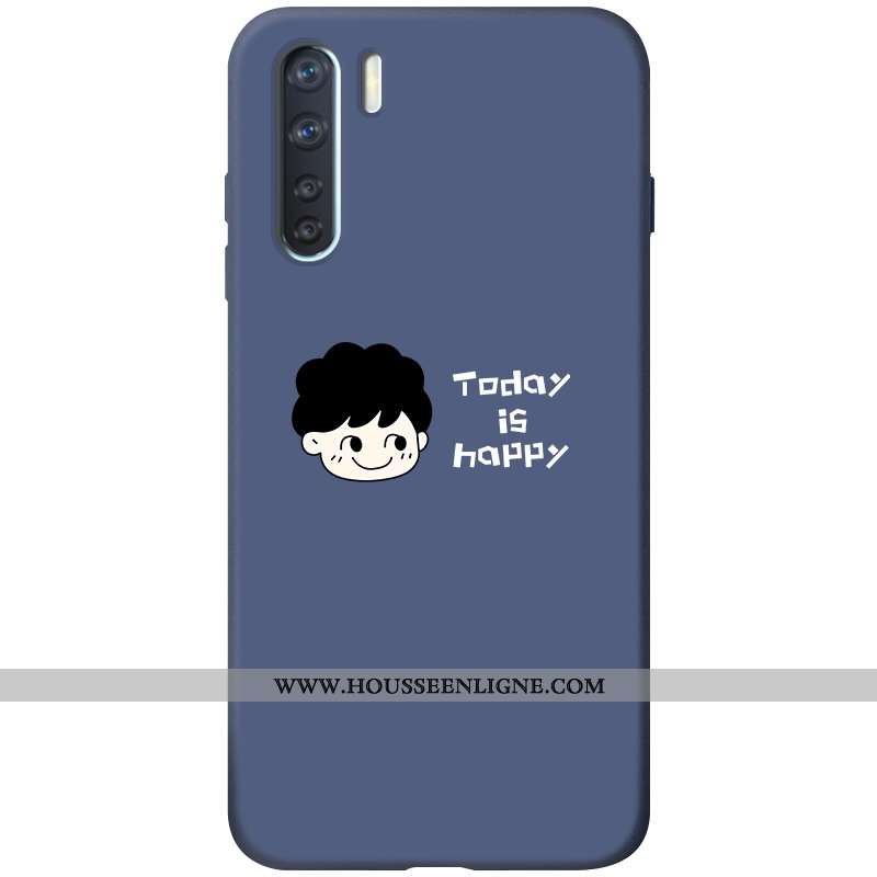 Coque Oppo A91 Silicone Protection Bleu Marin Étui Dessin Animé Téléphone Portable Bleu Foncé