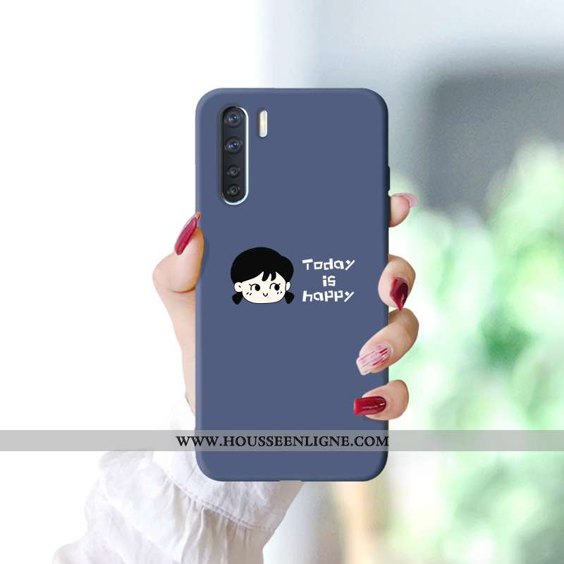 Coque Oppo A91 Silicone Protection Bleu Marin Étui Dessin Animé Téléphone Portable Bleu Foncé