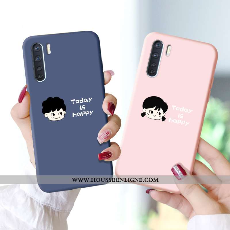 Coque Oppo A91 Silicone Protection Bleu Marin Étui Dessin Animé Téléphone Portable Bleu Foncé