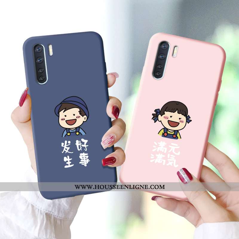 Coque Oppo A91 Silicone Protection Bleu Marin Étui Dessin Animé Téléphone Portable Bleu Foncé