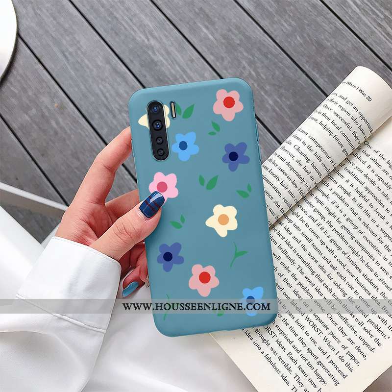 Coque Oppo A91 Silicone Protection Frais Tendance Téléphone Portable Étui Bleu