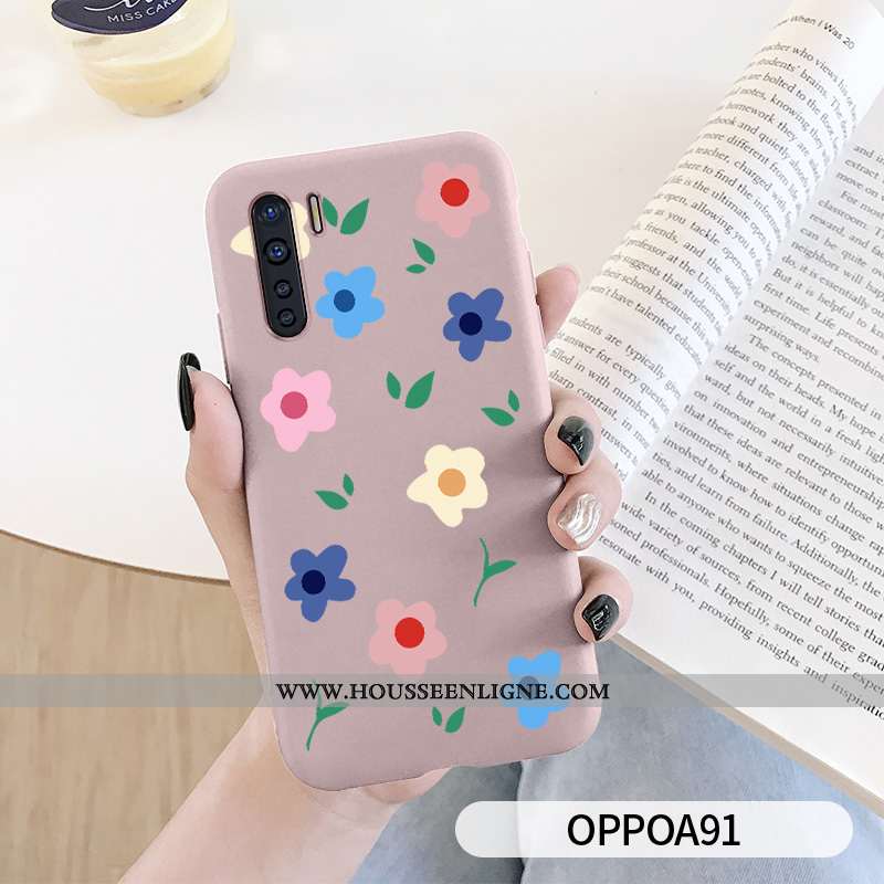 Coque Oppo A91 Silicone Protection Frais Tendance Téléphone Portable Étui Bleu