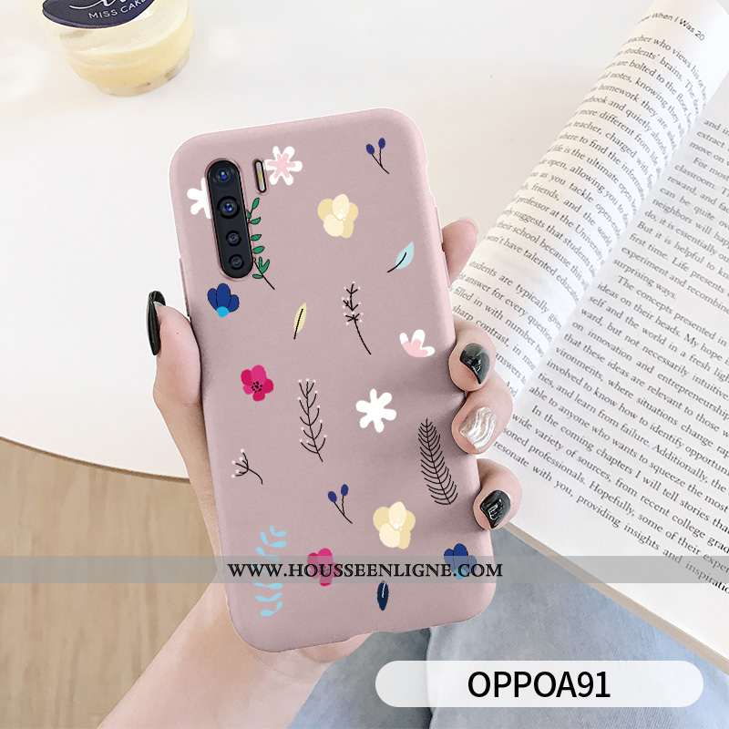 Coque Oppo A91 Silicone Protection Frais Tendance Téléphone Portable Étui Bleu