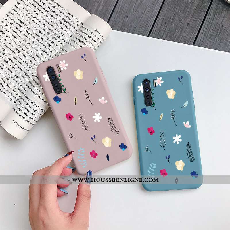 Coque Oppo A91 Silicone Protection Frais Tendance Téléphone Portable Étui Bleu