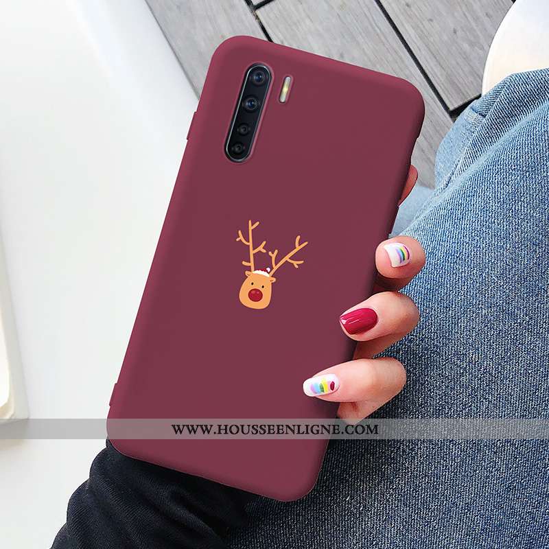 Coque Oppo A91 Silicone Protection Personnalité Incassable Téléphone Portable Elk Rouge