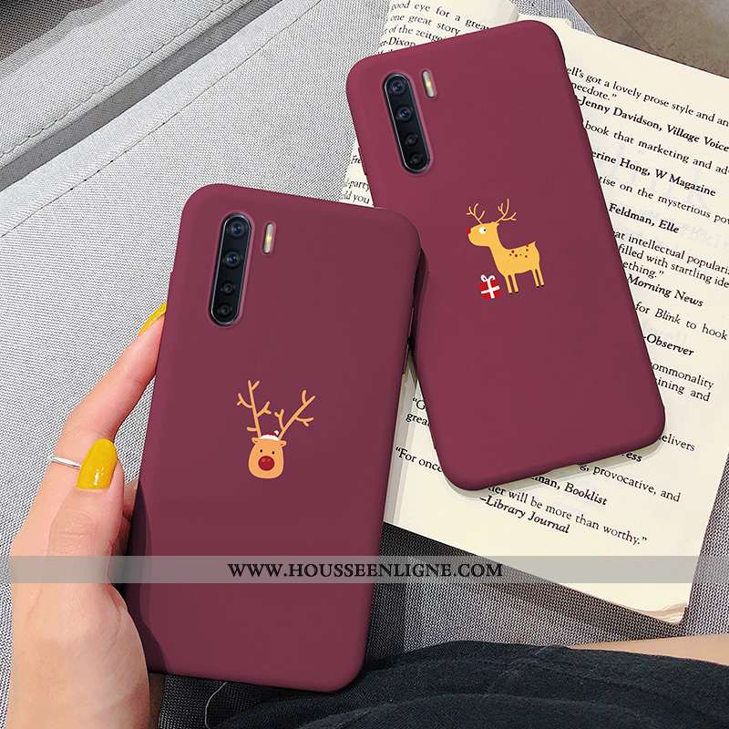 Coque Oppo A91 Silicone Protection Personnalité Incassable Téléphone Portable Elk Rouge