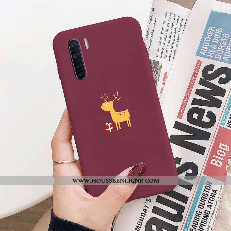 Coque Oppo A91 Silicone Protection Personnalité Incassable Téléphone Portable Elk Rouge