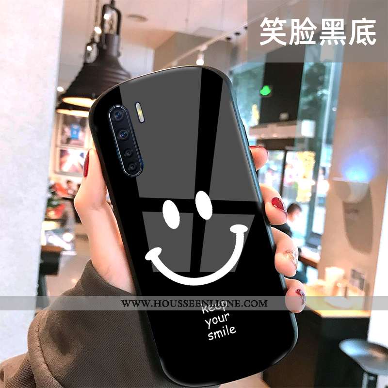 Coque Oppo A91 Tendance Légère Point D'onde Amoureux Créatif Verre Blanche