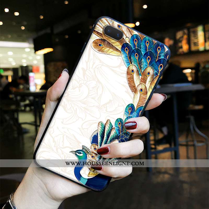 Coque Oppo Ax5 Gaufrage Vintage Ethnique Protection Téléphone Portable Paon Bleu