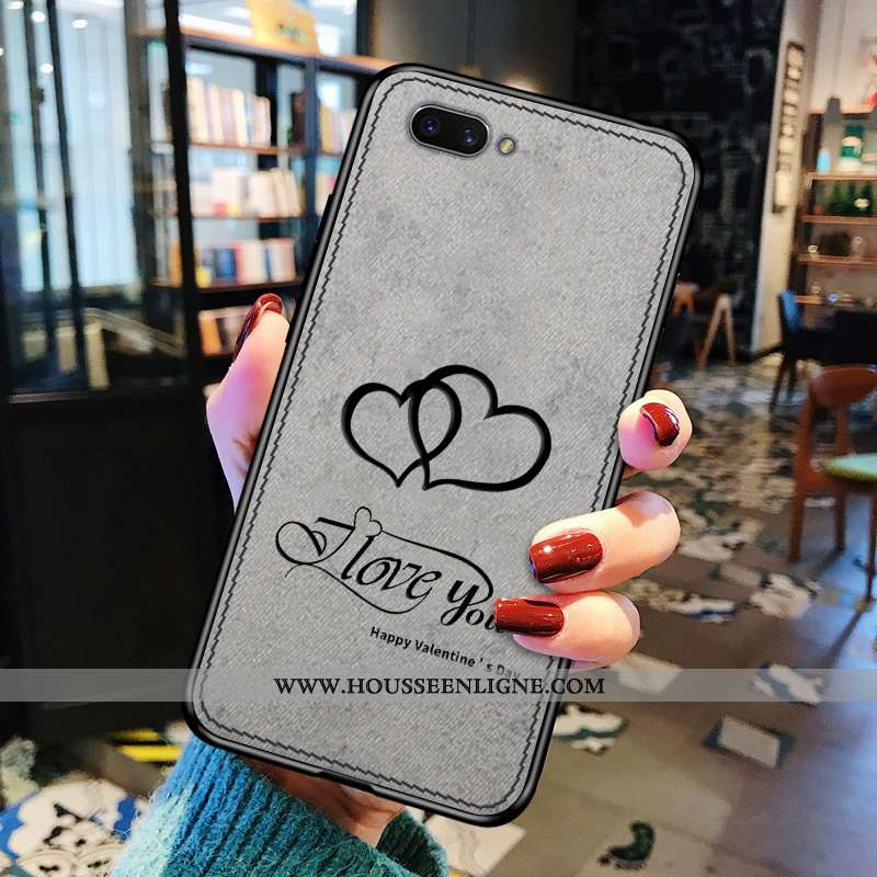 Coque Oppo Ax5 Personnalité Créatif Amour Légères Tissu Tendance Gris
