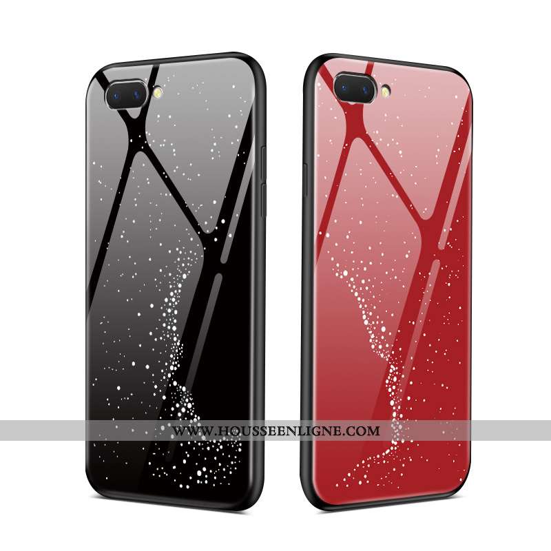 Coque Oppo Ax5 Protection Verre Étui Mode Rat Rouge Miroir Noir