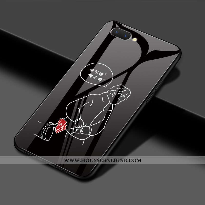 Coque Oppo Ax5 Protection Verre Étui Mode Rat Rouge Miroir Noir