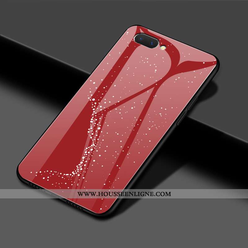 Coque Oppo Ax5 Protection Verre Étui Mode Rat Rouge Miroir Noir