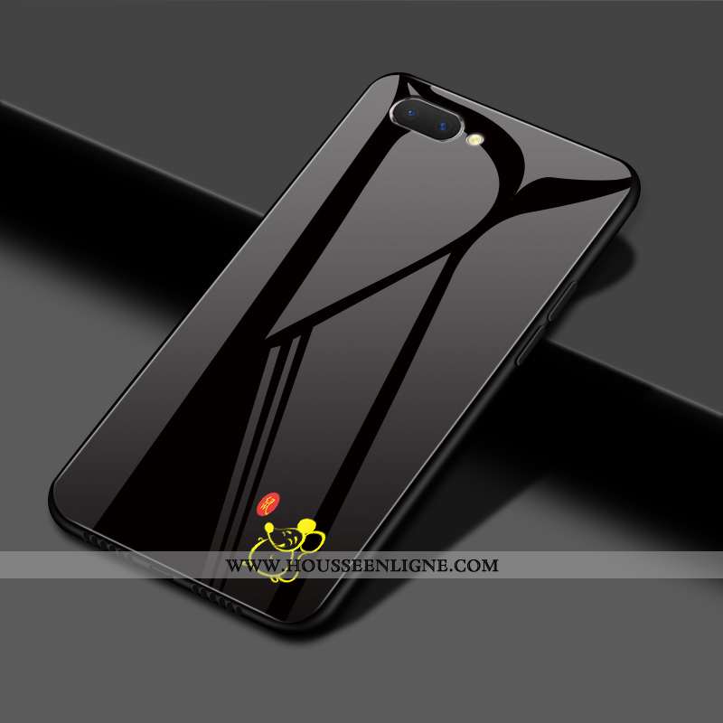 Coque Oppo Ax5 Protection Verre Étui Mode Rat Rouge Miroir Noir