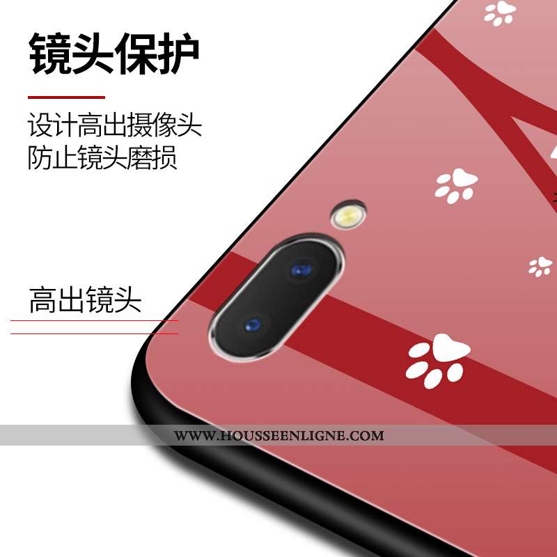 Coque Oppo Ax5 Protection Verre Étui Mode Rat Rouge Miroir Noir