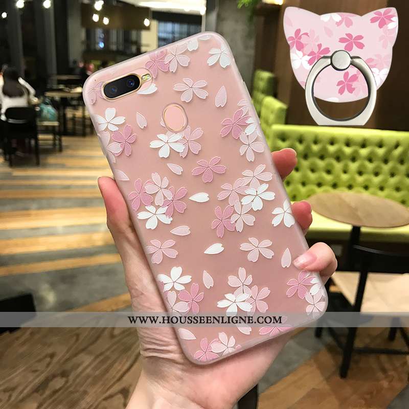 Coque Oppo Ax7 Légère Fluide Doux Rose Simple Transparent Ornements Suspendus Délavé En Daim