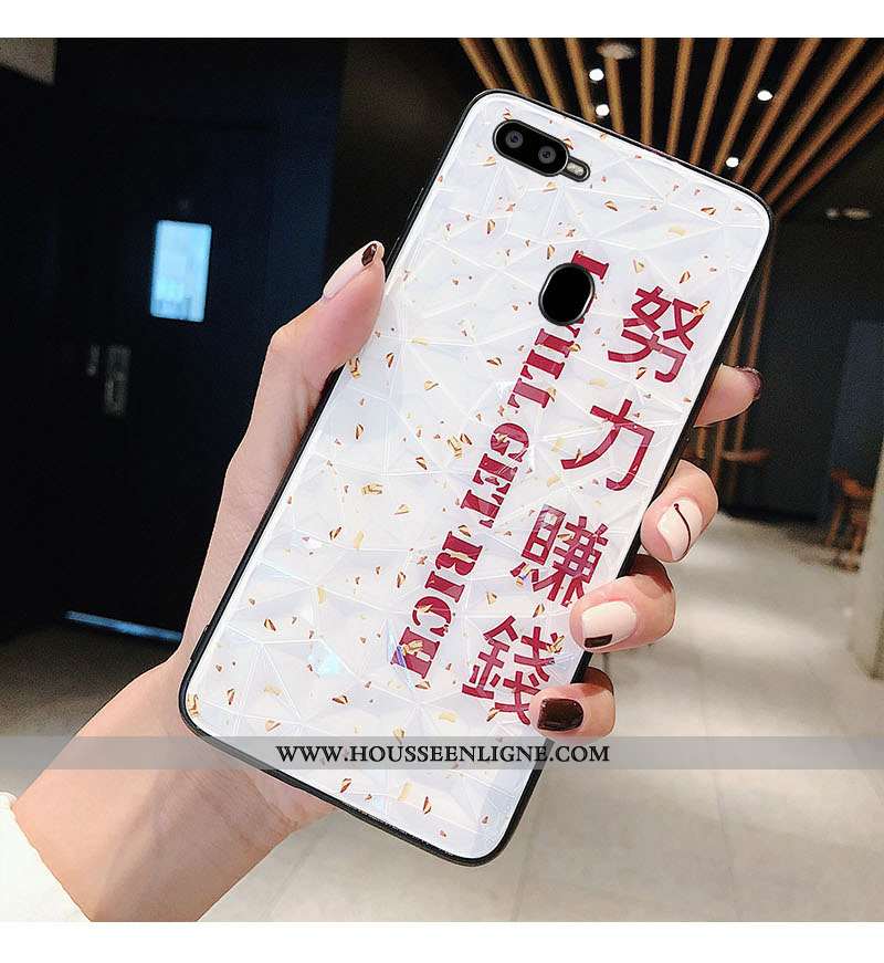 Coque Oppo Ax7 Modèle Fleurie Charmant Tendance Incassable Téléphone Portable Losange Rose