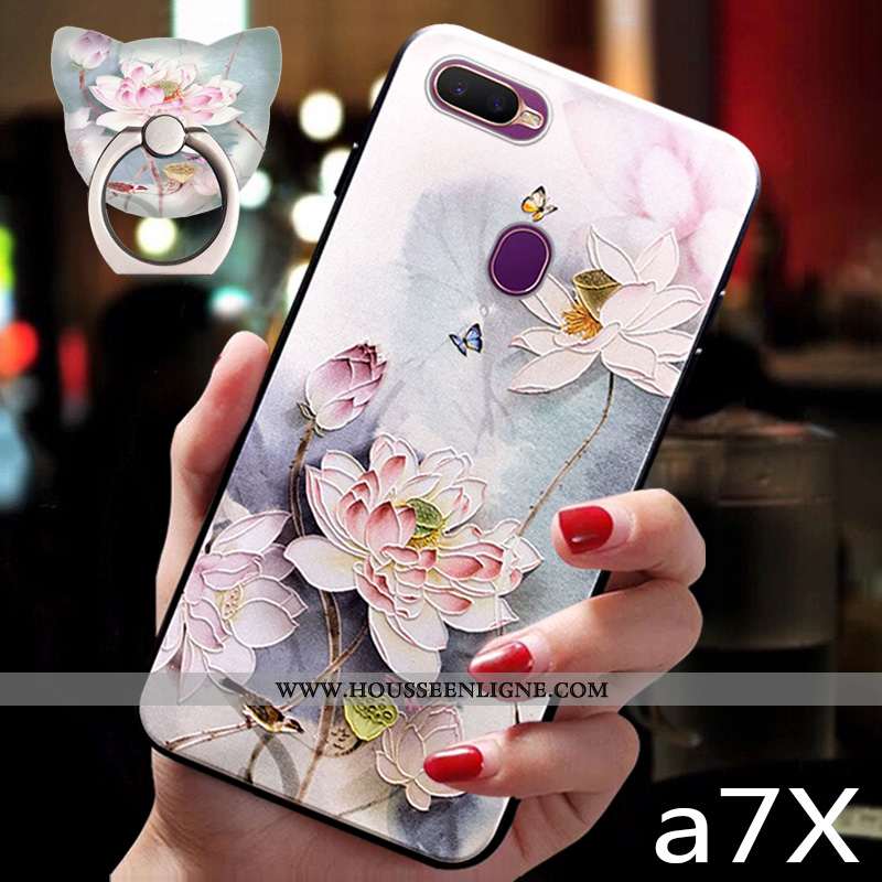 Coque Oppo Ax7 Vintage Tendance Tout Compris Style Chinois Ornements Suspendus Fluide Doux Bleu